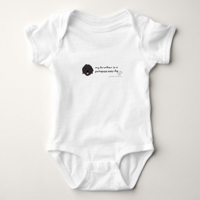 Body Para Bebê cão d'água português (Frente)