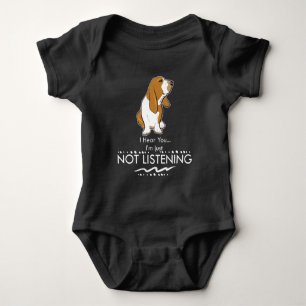 Body Para Bebê Cão de Basset Hound - ouça-se que você mim apen