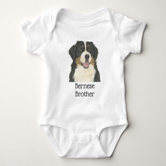 Body Para Bebê Cão de Montanha Bernês Personalizável (Frente)