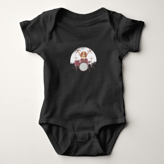 Body Para Bebê Cão do baterista (Frente)
