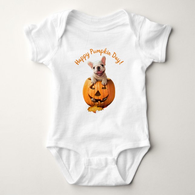 Body Para Bebê Cão em Jack-o-Lanterna (Frente)