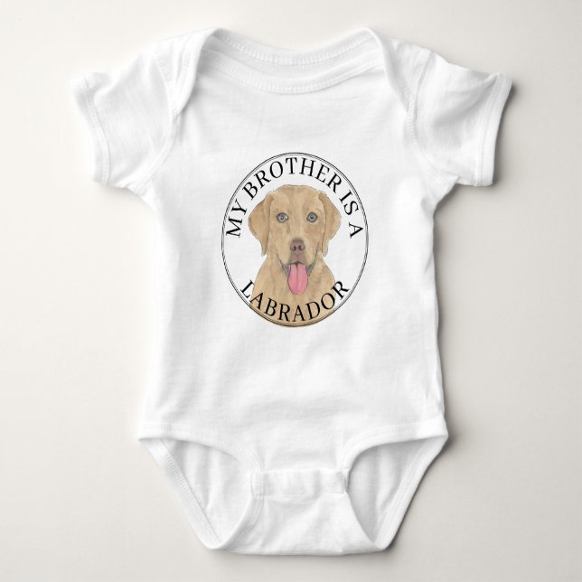 Body Para Bebê Cão Labrador Dudley (Frente)