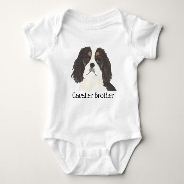 Body Para Bebê Cão Spaniel Cavalier King Charles Tricolor (Frente)