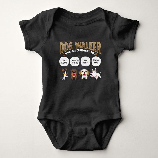 Body Para Bebê Cão Walker Engraçado Cachorro Caminhando Pet Sitte (Frente)