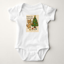 Body Para Bebê Caos de Natal do Gatinho Malicioso