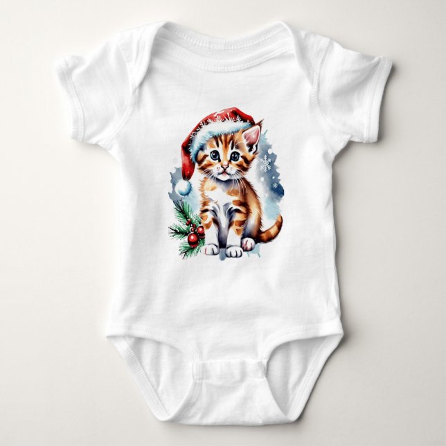 Body Para Bebê Cãozinho bonitinho de Natal (Frente)