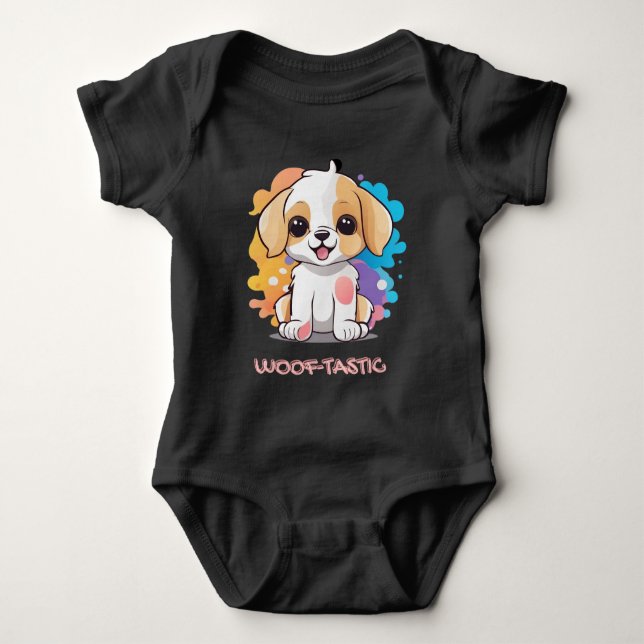 Body Para Bebê Cãozinho com manchas coloridas (Frente)