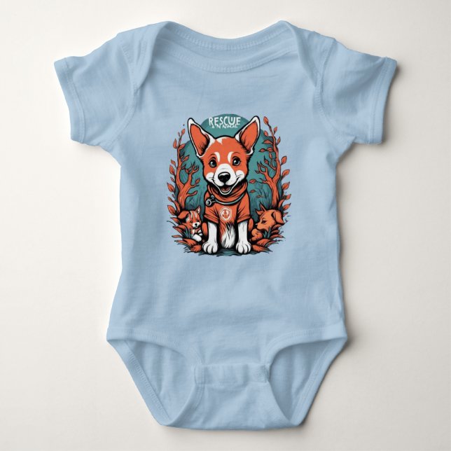 Body Para Bebê Cãozinho-de-camisa-de-cachorro-do-mato-bonito (Frente)
