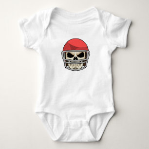 Body Para Bebê Capacete Skull Futebol
