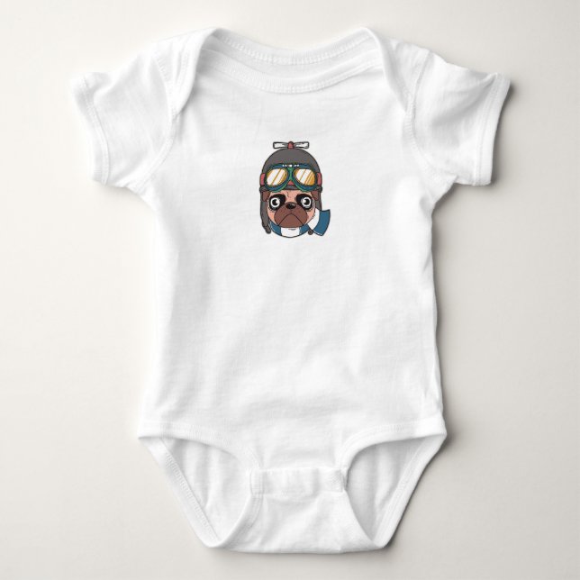 Body Para Bebê Capitão Pug (Frente)