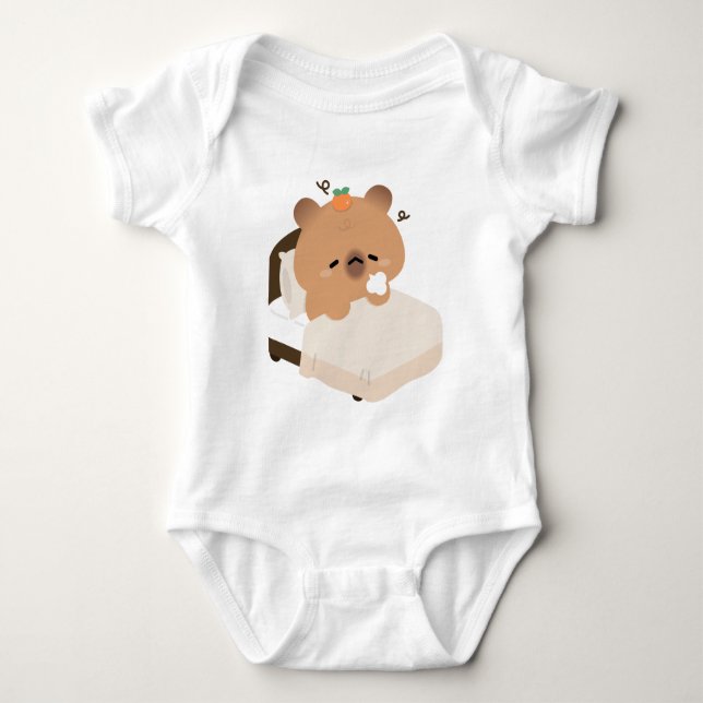 Body Para Bebê Capivara Cansada Fofa (Frente)