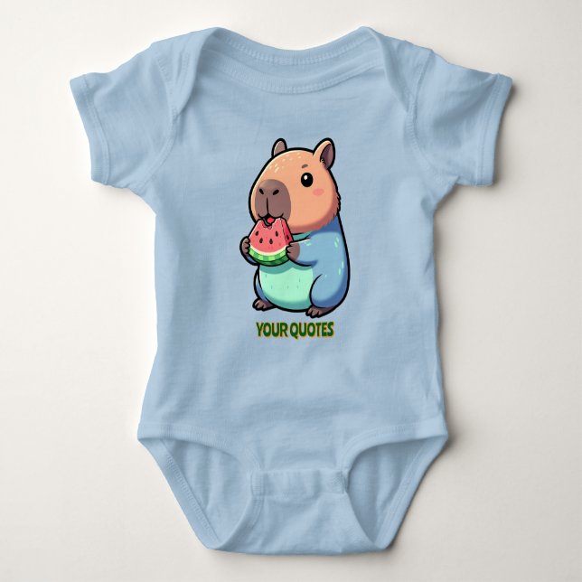 Body Para Bebê Capivara Fofa Comendo Melancia (Frente)