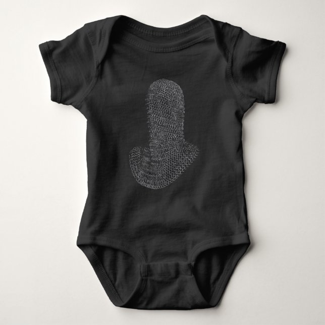 Body Para Bebê Capuz de Guerreiro de Cota de Malha (Frente)