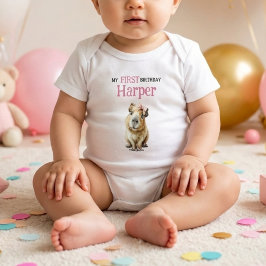 Body Para Bebê Capybara First Birthday • Birthday Outfit