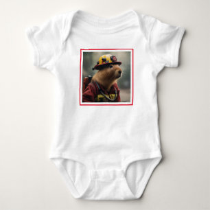 Body Para Bebê "Capybara para o resgate: Bombeiro Extraordinair