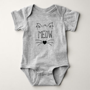 Body Para Bebê Cara de gato