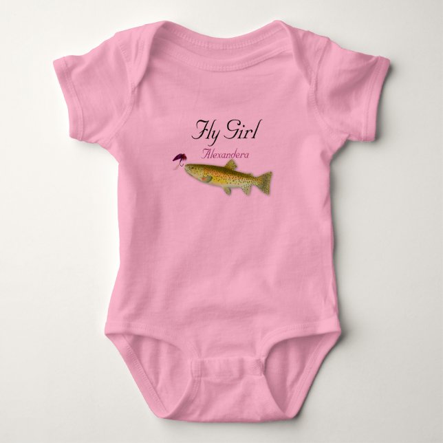Body Para Bebê Cara Peixe Homem Pescadores Flyfishing Trutas Mosc (Frente)