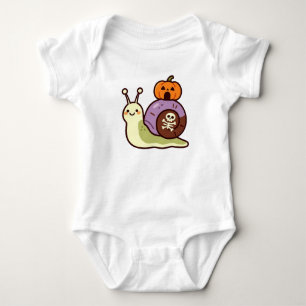 Body Para Bebê Caracol de Halloween Fofo