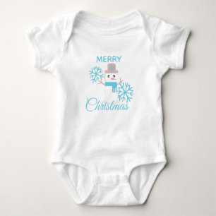 Body Para Bebê Caráter Bonito de Natal Snowman Snowflakes