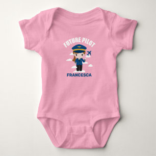 Body Para Bebê Caráter de Menina do Futuro Piloto