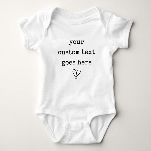 Body Para Bebê Cardíaco e Texto Personalizado (Frente)