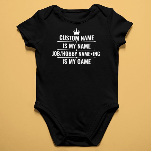 Body Para Bebê Cargo Engraçado Personalizado e Nome do Hobby (Criador carregado)