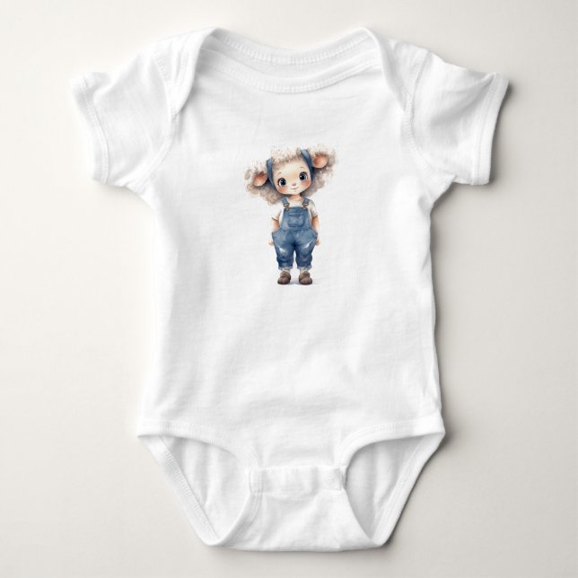 Body Para Bebê Carneiro de ovelha com rabo e capas (Frente)