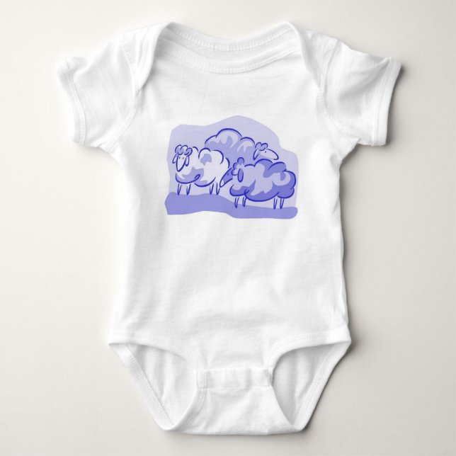 Body Para Bebê Carneiros azuis Onzie (Frente)