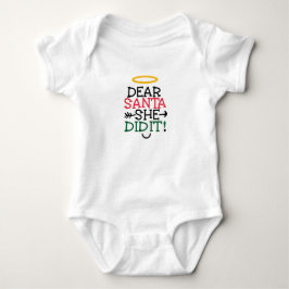 Body Para Bebê Caros Papais noeis, ela o fez