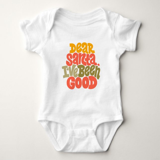 Body Para Bebê Caros Papais noeis, eu fui um bom Design (Frente)
