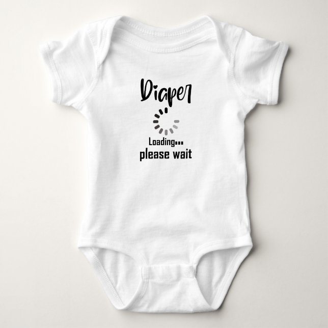 Body Para Bebê Carregamento de fralda Aguarde (Frente)