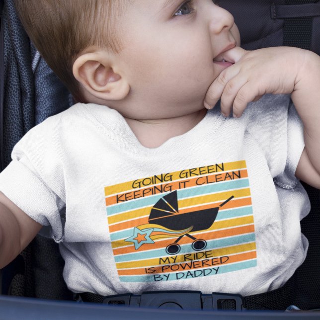 Body Para Bebê Carrinho de Bebê Silhueta Verde (You can place this design on a baby bodysuit or a T-shirt!)