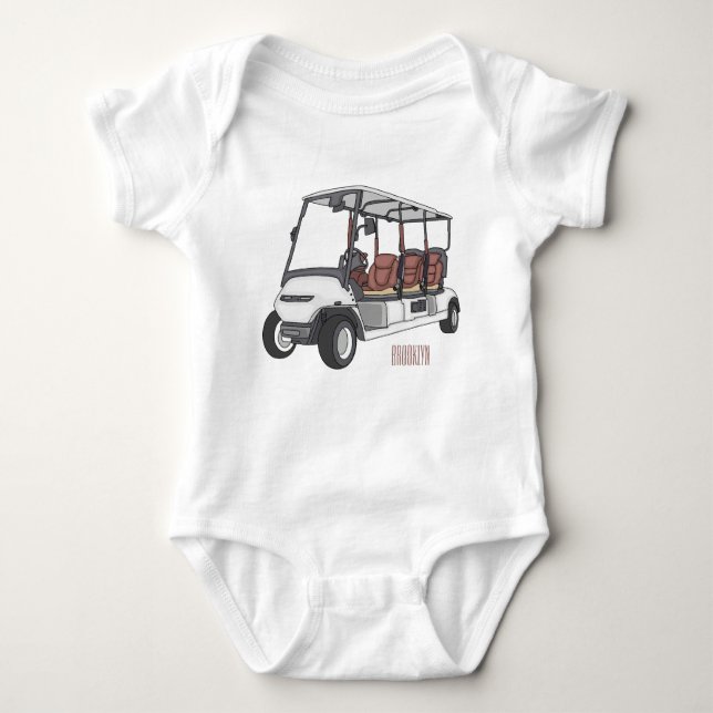 Body Para Bebê Carrinho de golfe / desenho animado de buggy de go (Frente)
