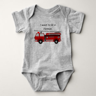 Body Para Bebê Carro de bombeiros - Romper do bebê