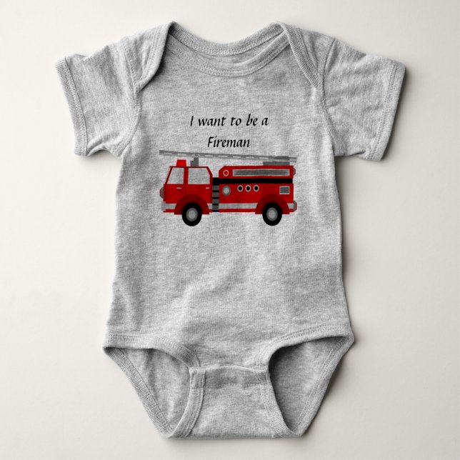 Body Para Bebê Carro de bombeiros - Romper do bebê (Frente)