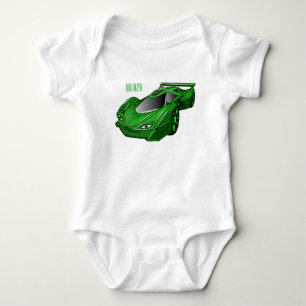 Body Para Bebê Carro desportivo verde com ilustração aerofoil