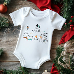 Body Para Bebê Cartões de Natal Feliz Feriados