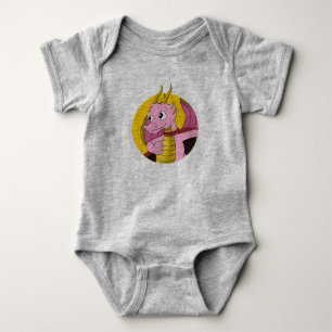 Body Para Bebê Cartografia cor-de-rosa sobre dragões