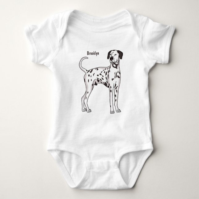 Body Para Bebê Cartografia de cão Dalmaciano (Frente)