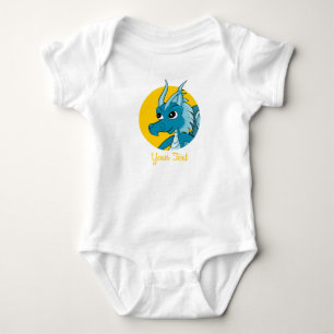 Body Para Bebê Cartografia de Dragão Azul para bebê