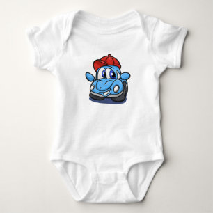 Body Para Bebê Cartonagem azul escarlate - Escolha a cor de fundo