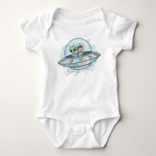 Body Para Bebê Cartoon Alien Voador