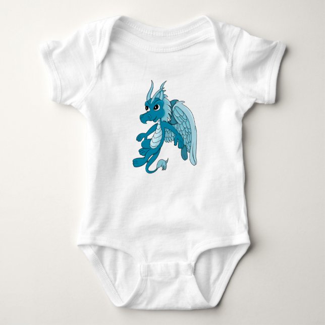 Body Para Bebê Cartoon Blue Dragon (Frente)