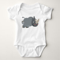 Cartoon Bonito Carregando Roupa Rino Baby