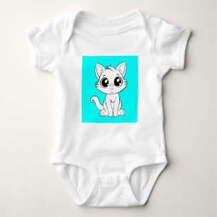 Body Para Bebê Cartoon Branco Bonito Adorável-30853