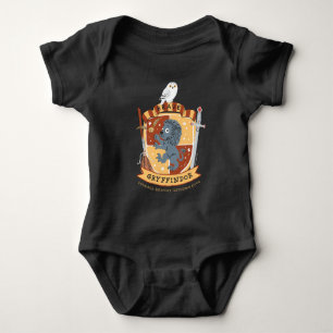 Body Para Bebê Cartoon Brave Gryffindor Crest