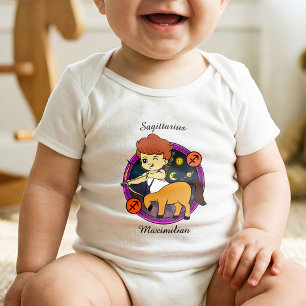 Body Para Bebê Cartoon de Astrologia Whimsical Sagittarius