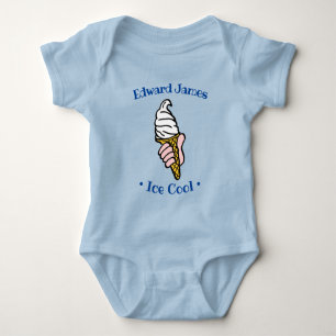 Body Para Bebê Cartoon de Design do sorvete para personalizar