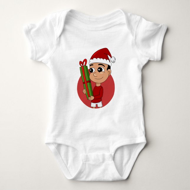 Body Para Bebê Cartoon de Natal (Frente)