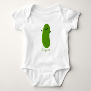 Body Para Bebê Cartoon de picles feliz e bonito personalizado